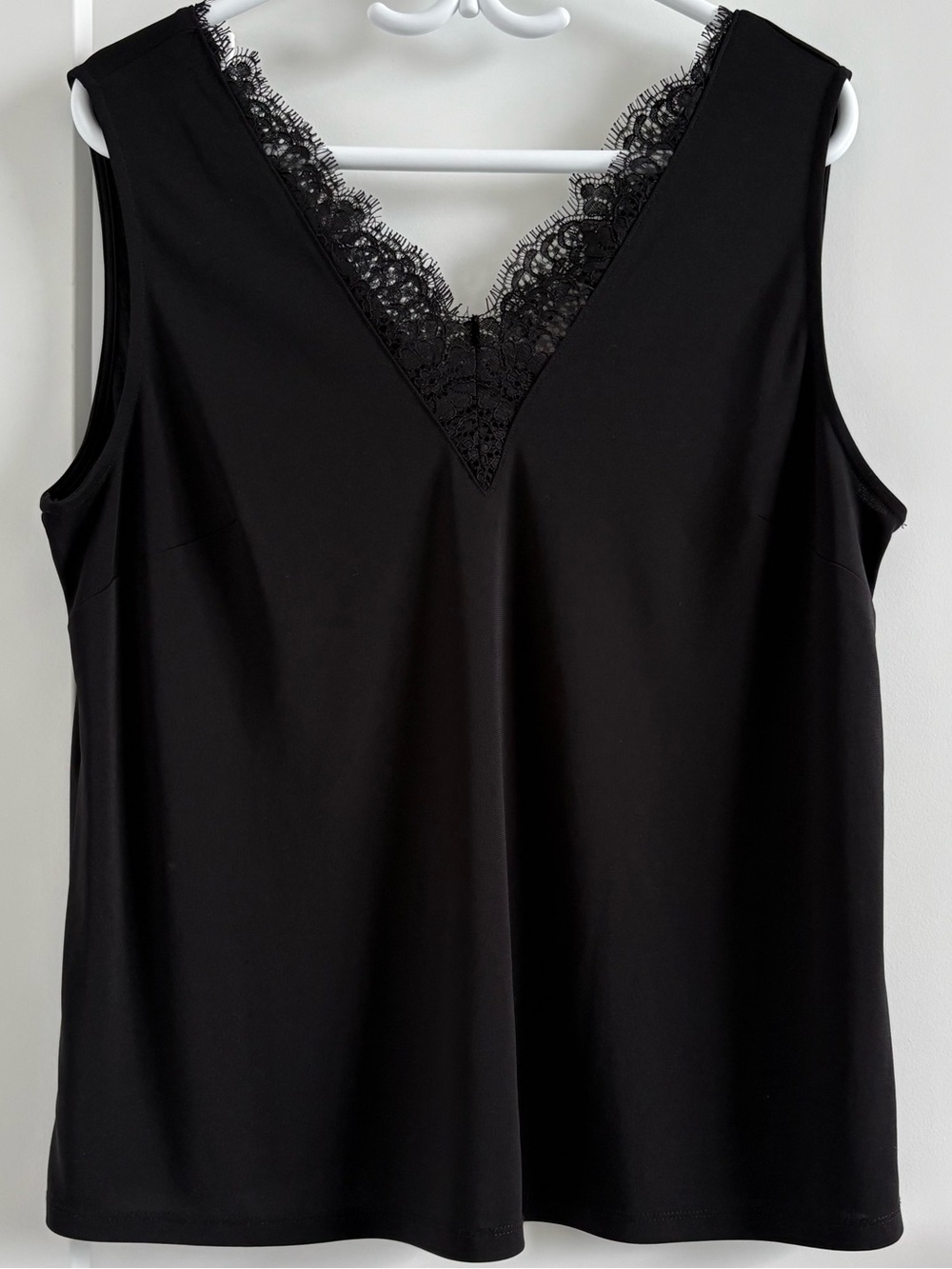 H&M Black Lace Trim V-Neck Sleeveless Top